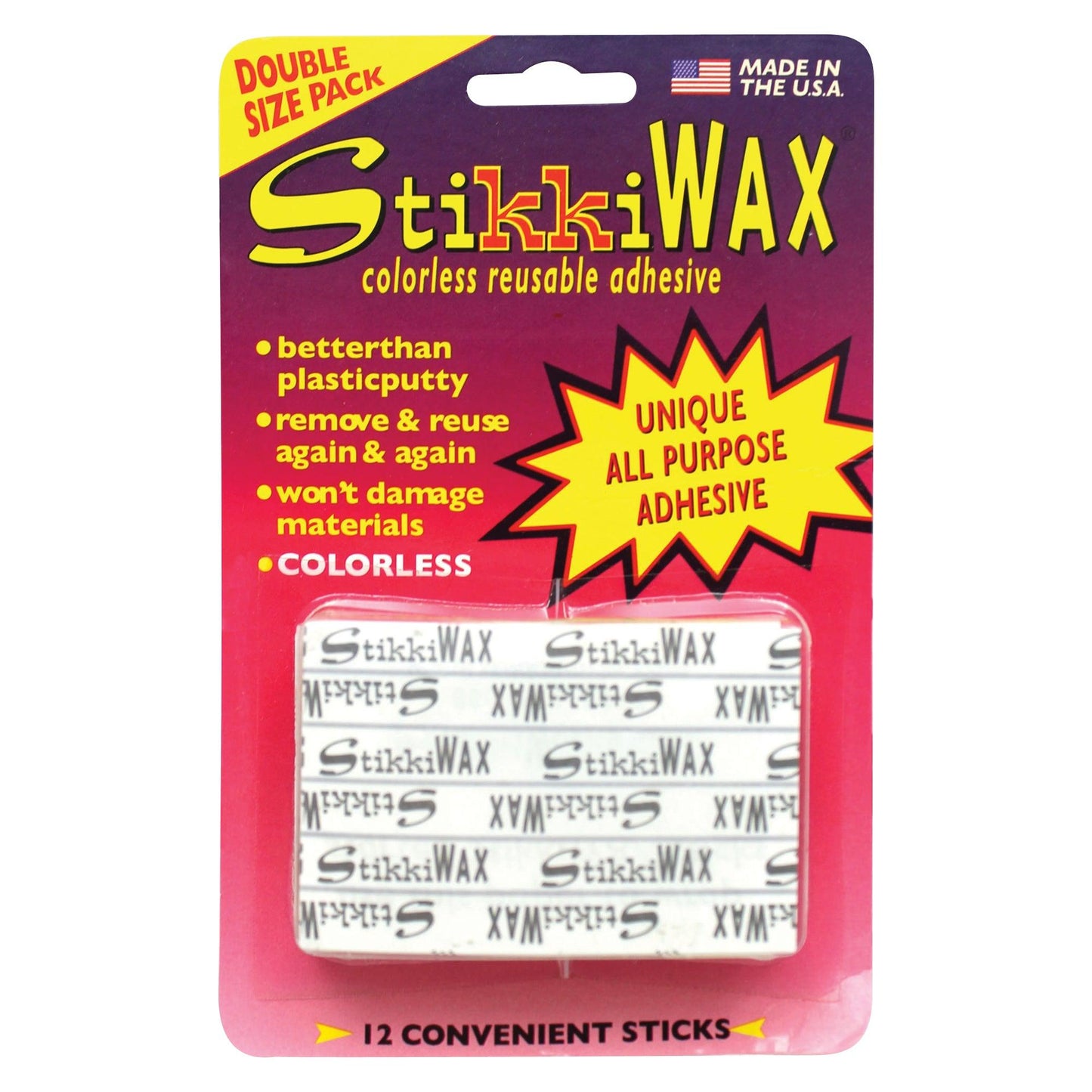 StikkiWAX™ Adhesive Bars/Sticks, 12 Per Pack, 6 Packs - Loomini