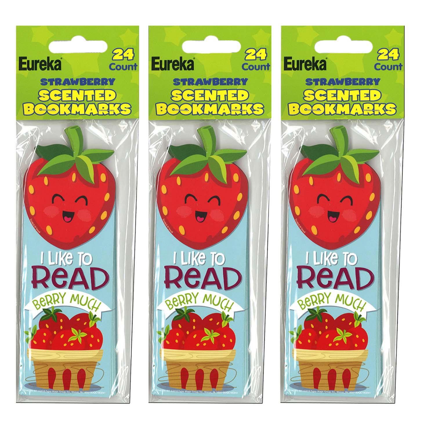 Strawberry Scented Bookmarks, 24 Per Pack, 3 Packs - Loomini