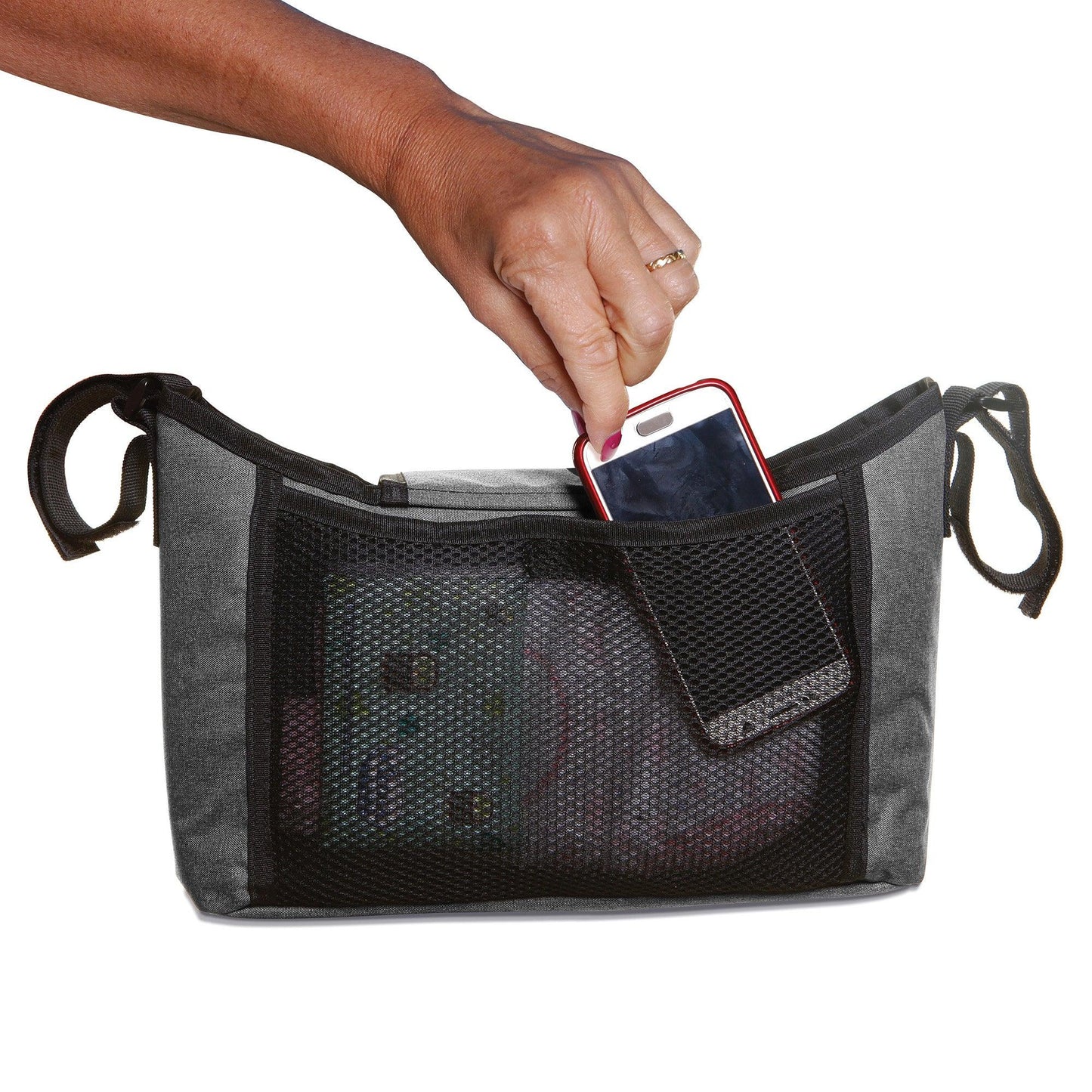 Strollerbuddy® On-the-Go-Bag Stroller Organizer, Grey Denim - Loomini