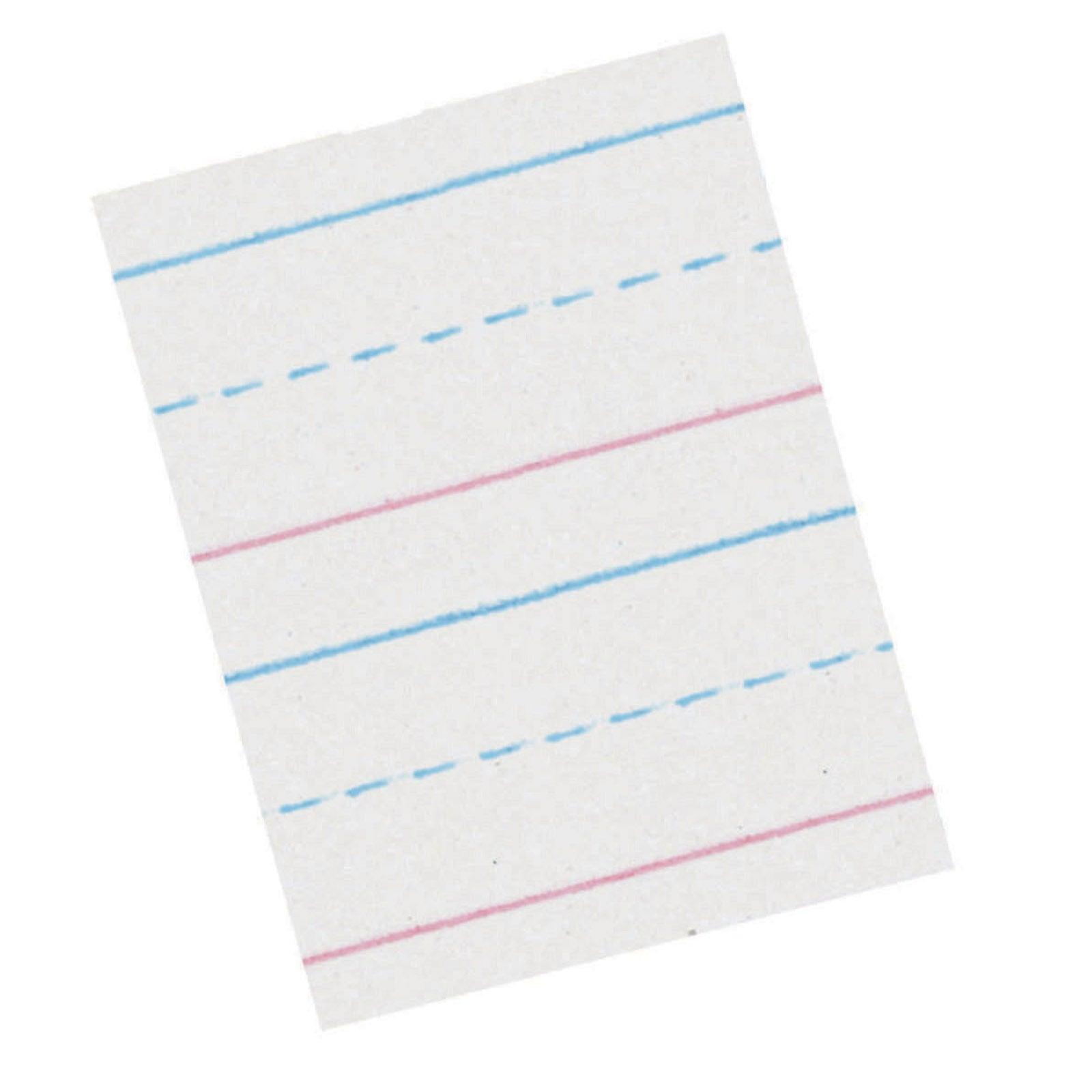 Sulphite Handwriting Paper, Dotted Midline, Grade 1, 5/8" x 5/16" x 5/16" Ruled Long, 10-1/2" x 8", 500 Sheets Per Pack, 2 Packs - Loomini