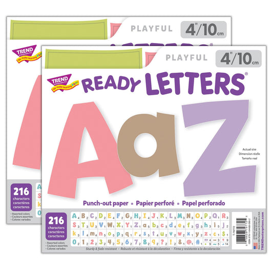 Summer Morning 4" Playful Combo Ready Letters®, 216 Pieces Per Pack, 2 Packs - Loomini