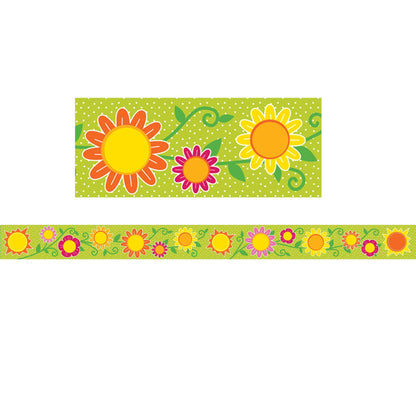 Sunshine & Flowers Straight Border, 36 Feet Per Pack, 6 Packs - Loomini