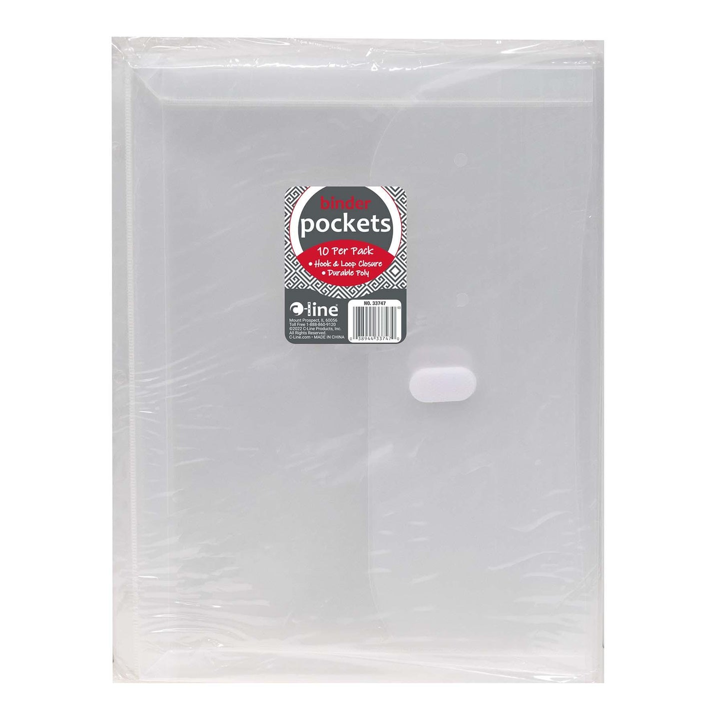 Super Heavyweight Poly Binder Pockets, Clear, Side Loading, 11" x 8.5", Pack of 10 - Loomini