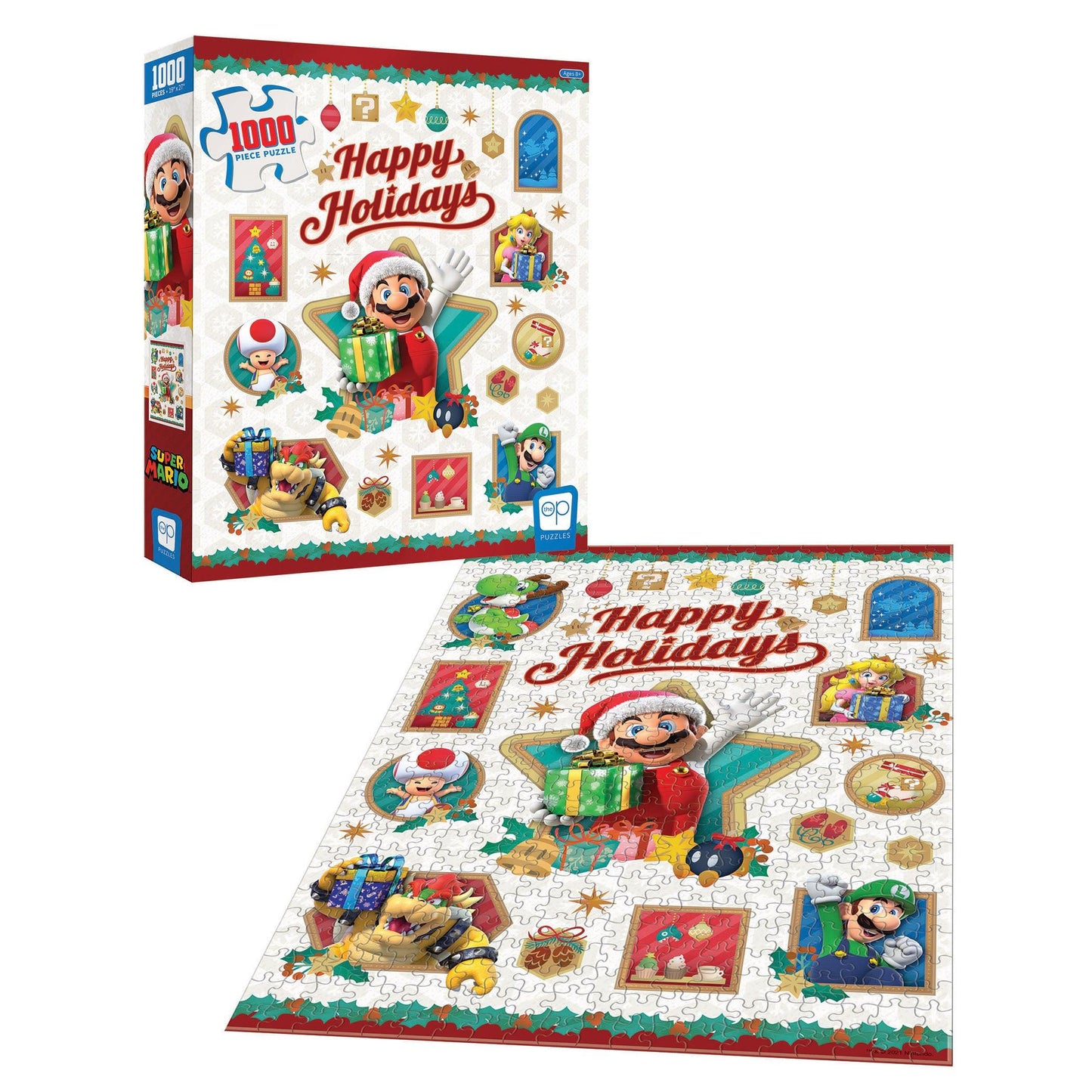 Super Mario™ "Happy Holidays" 1000-Piece Puzzle - Loomini