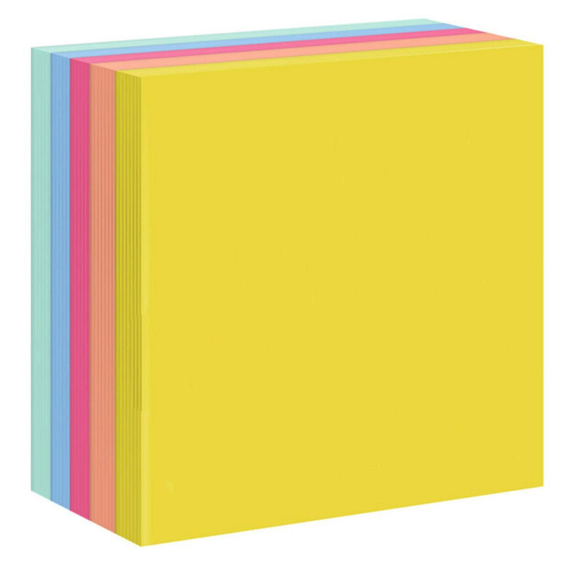 Super Sticky Notes, 3x3 in, Summer Joy Collection, Assorted Colors, 90 Sheets/Pad, 5 Pads/Pack, 2 Packs - Loomini