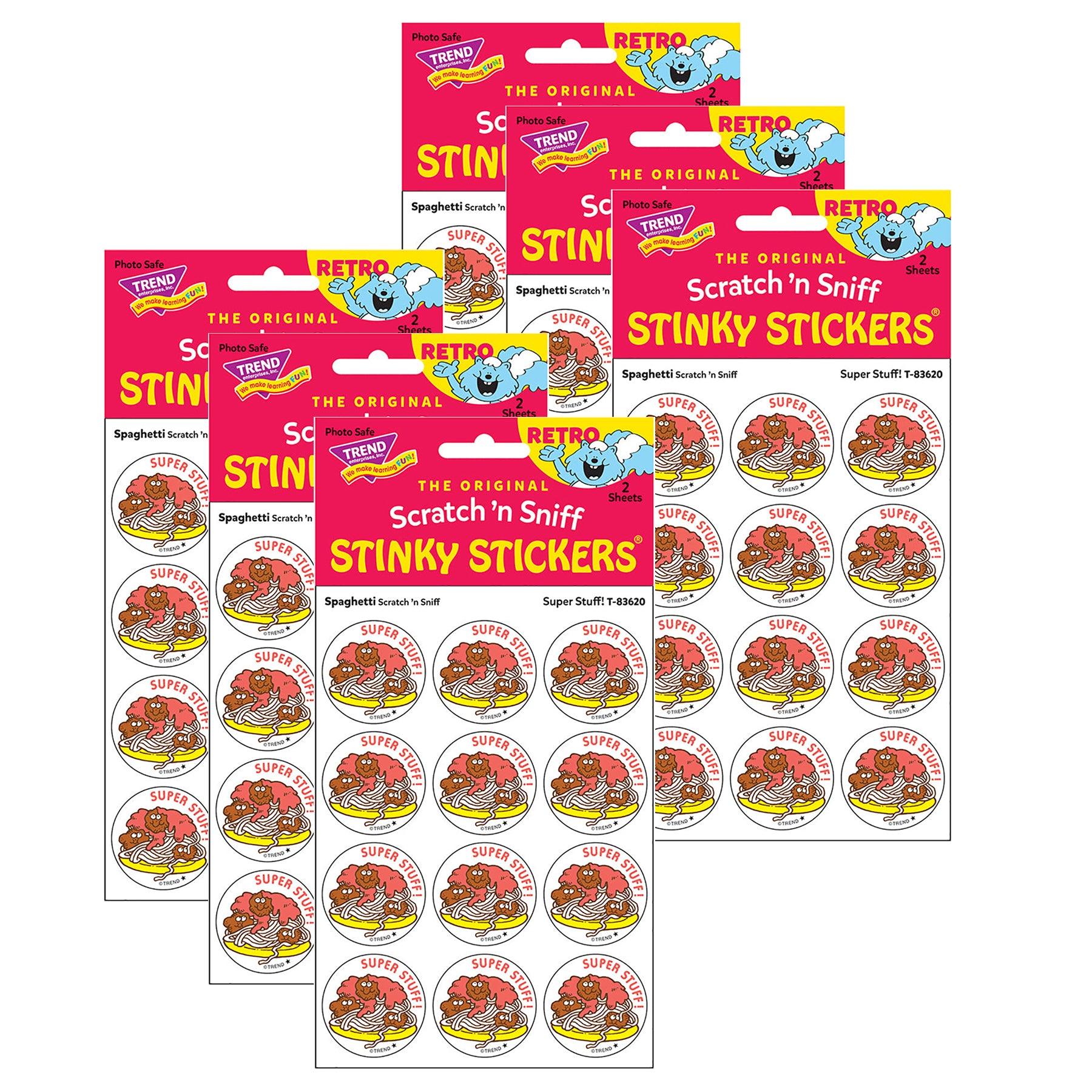 Super Stuff!/Spaghetti Scented Stickers, 24 Per Pack, 6 Packs - Loomini