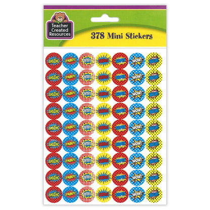 Superhero Mini Stickers, 0.5", 378 Per Pack, 12 Packs - Loomini
