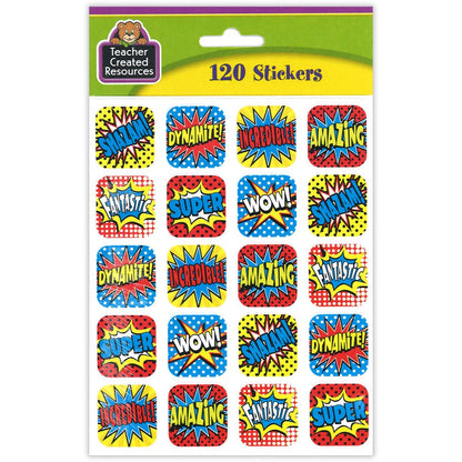 Superhero Stickers, 1", 120 Per Pack, 12 Packs - Loomini