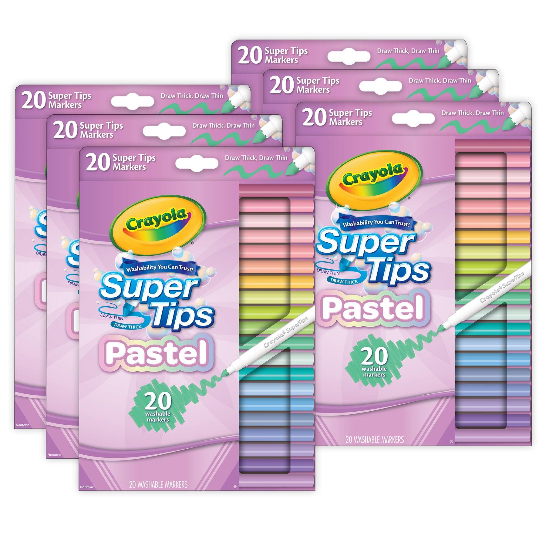 Supertip Markers, Pastel, 20 Per Pack, 6 Packs - Loomini