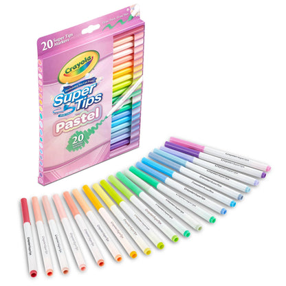 Supertip Markers, Pastel, 20 Per Pack, 6 Packs - Loomini