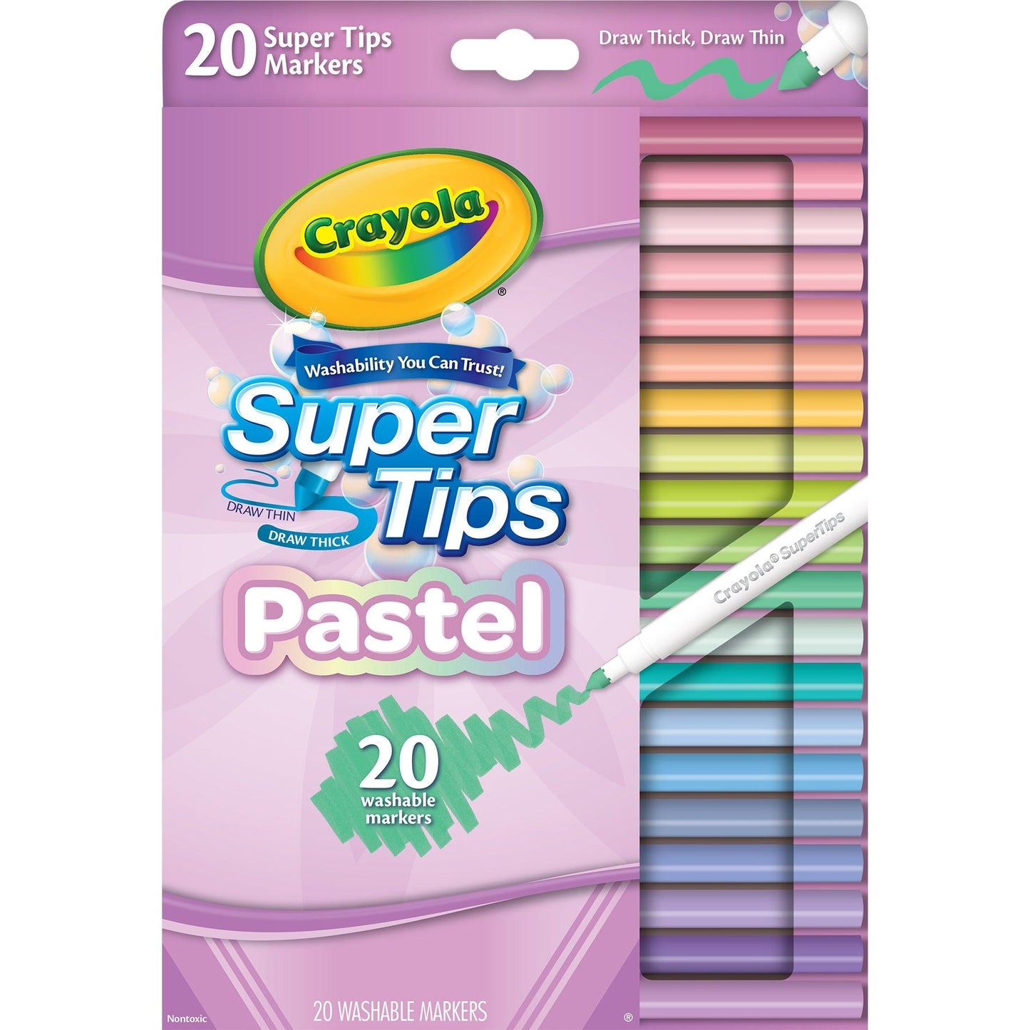 Supertip Markers, Pastel, 20 Per Pack, 6 Packs - Loomini