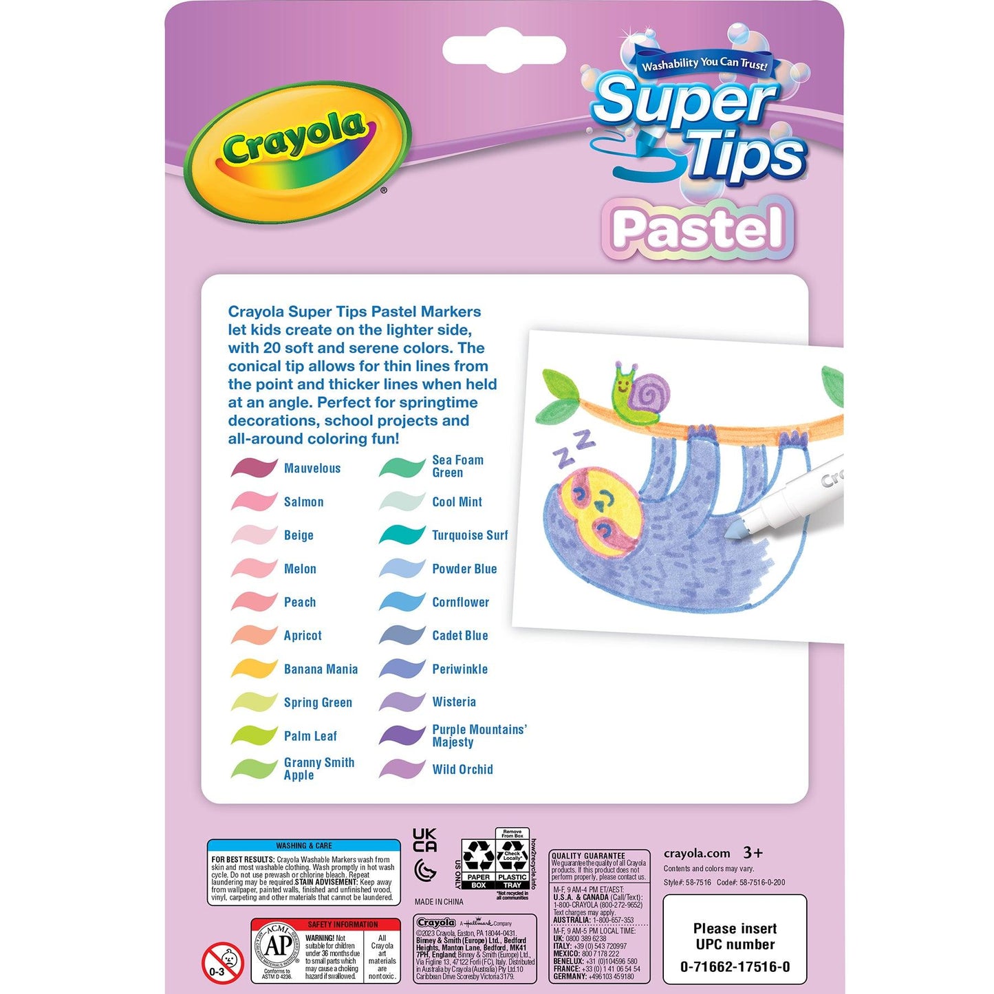 Supertip Markers, Pastel, 20 Per Pack, 6 Packs - Loomini