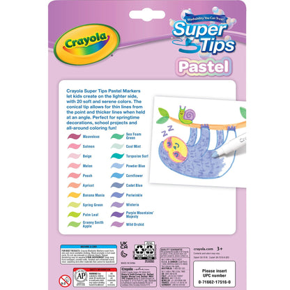 Supertip Markers, Pastel, 20 Per Pack, 6 Packs - Loomini