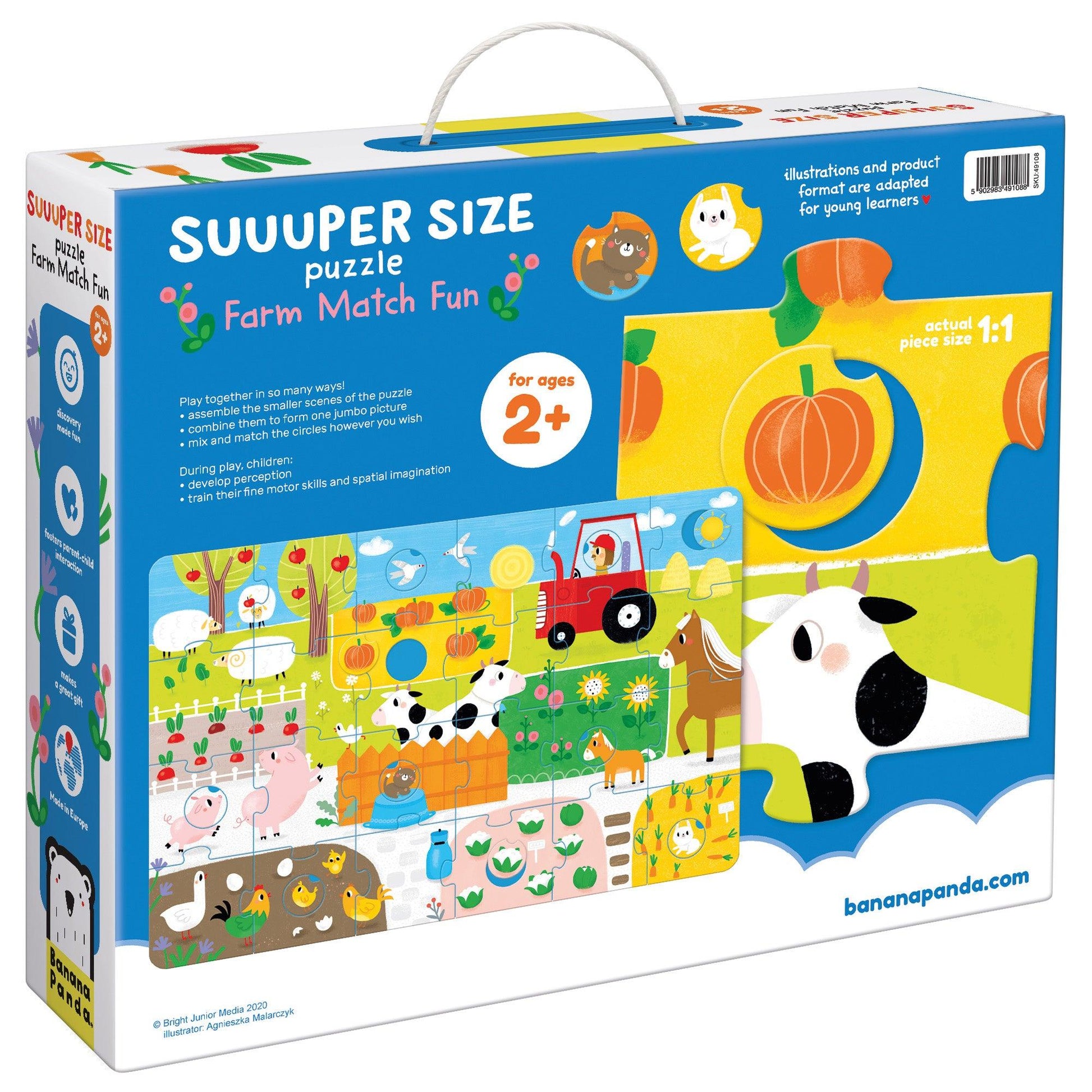Suuuper Size Puzzle Farm Match Fun, Age 2+ - Loomini