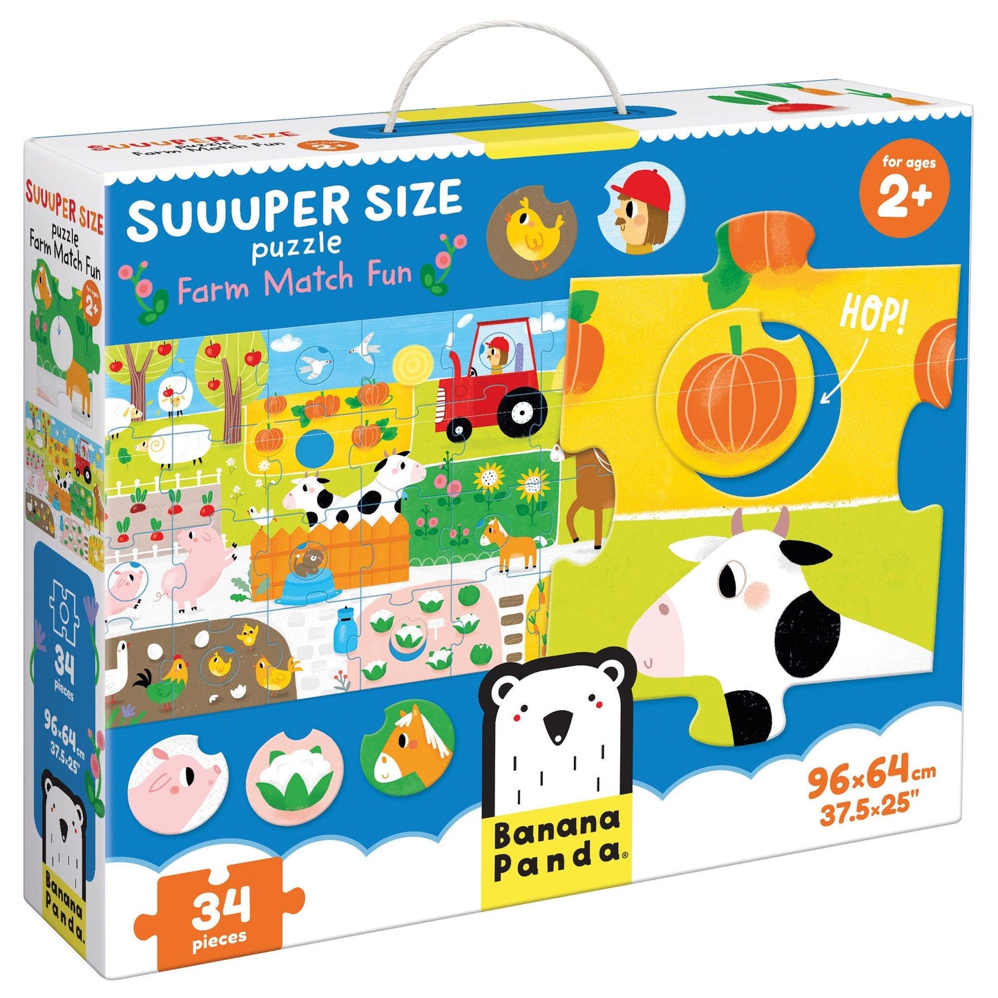 Suuuper Size Puzzle Farm Match Fun, Age 2+ - Loomini