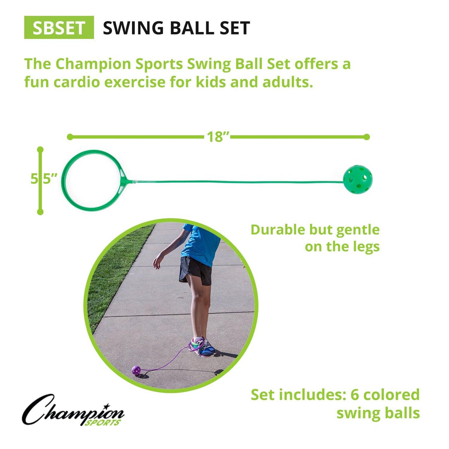 Swing Ball Set, Set of 6 - Loomini