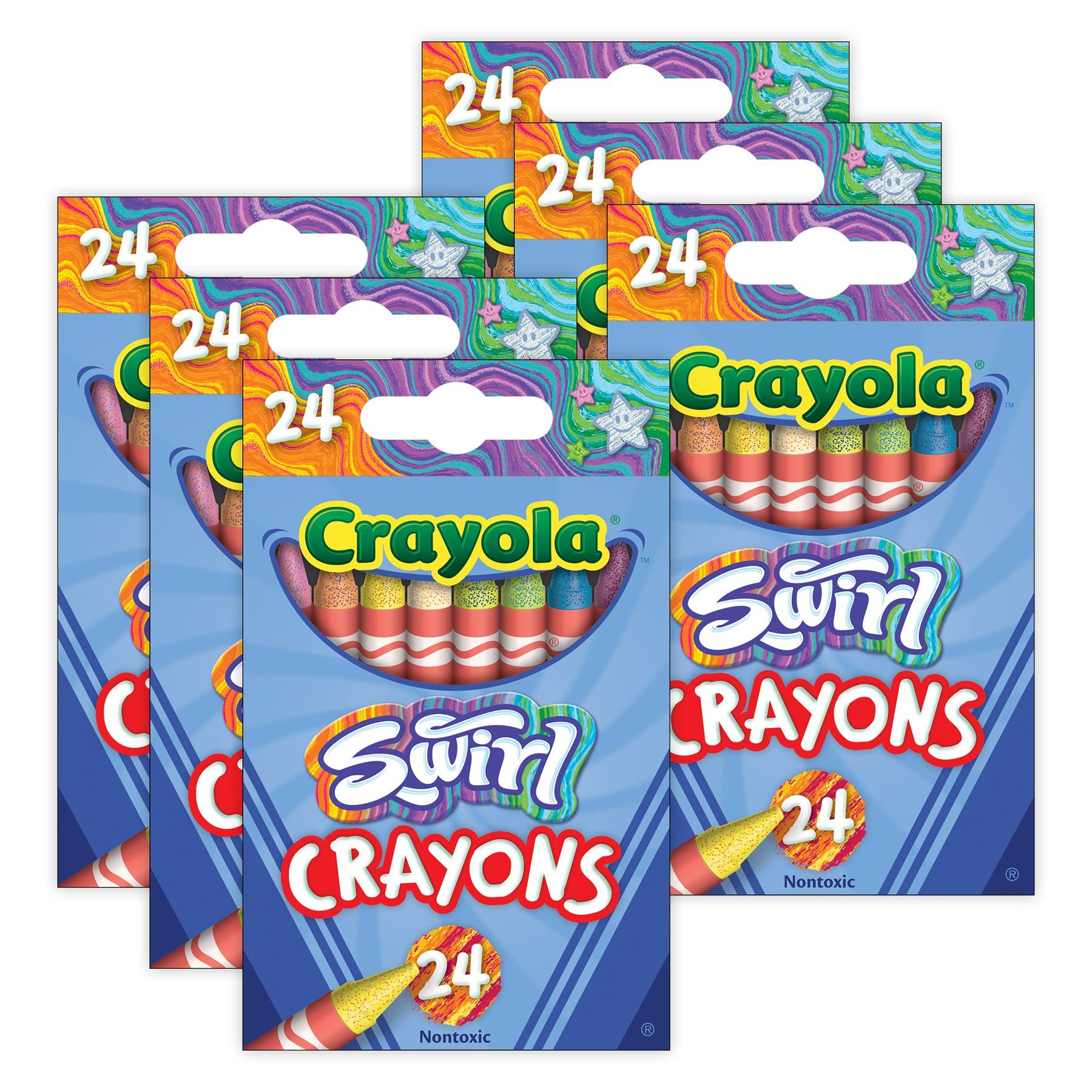 SWIRL Crayons, 24 Per Pack, 6 Packs - Loomini