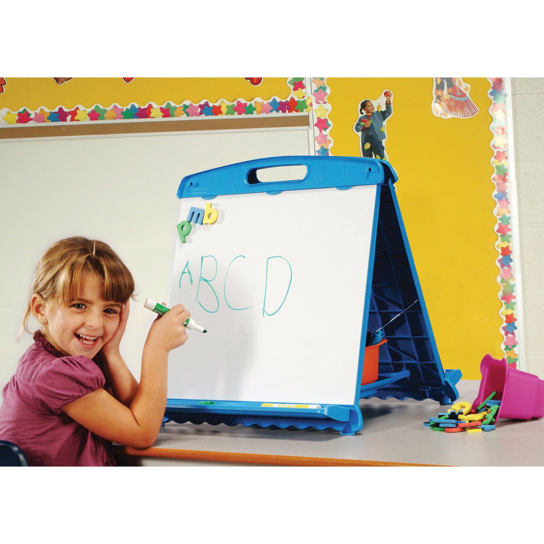 Tabletop Easel with Dry Erase Boards, Pocket Chart, and Storage Tubs - Loomini