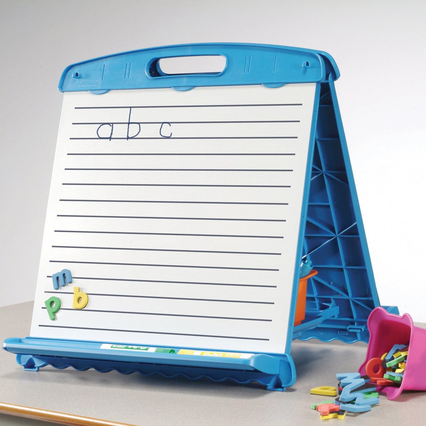 Tabletop Easel with Dry Erase Boards, Pocket Chart, and Storage Tubs - Loomini