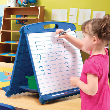 Tabletop Easel with Dry Erase Boards, Pocket Chart, and Storage Tubs - Loomini