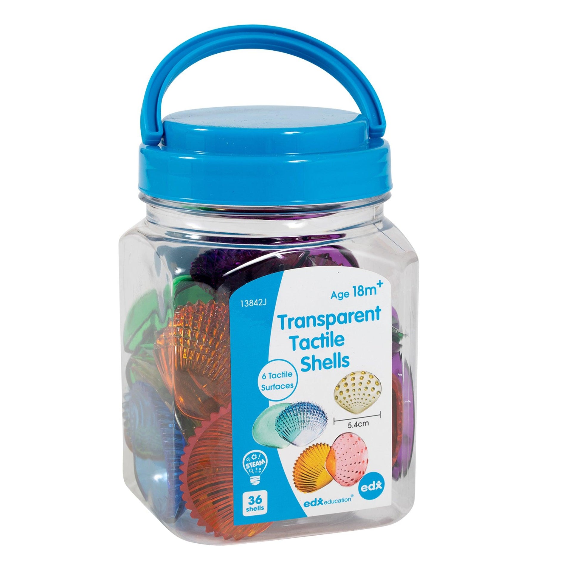 Tactile Shells - Transparent - Mini Jar - Set of 36 - Loomini