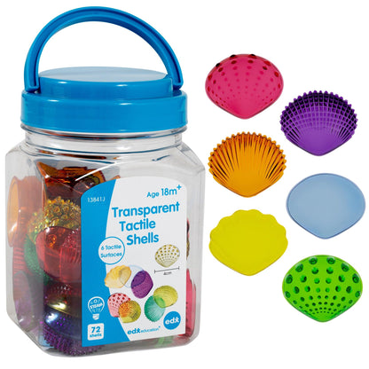 Tactile Shells - Transparent - Mini Jar - Set of 72 - Loomini
