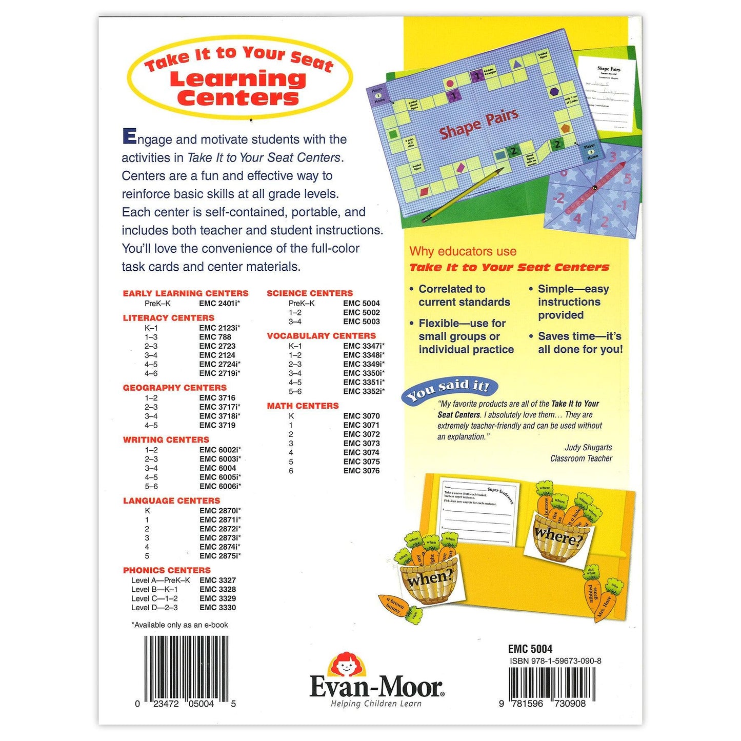 Take It to Your Seat Science Centers Book, Grades PreK-K - Loomini