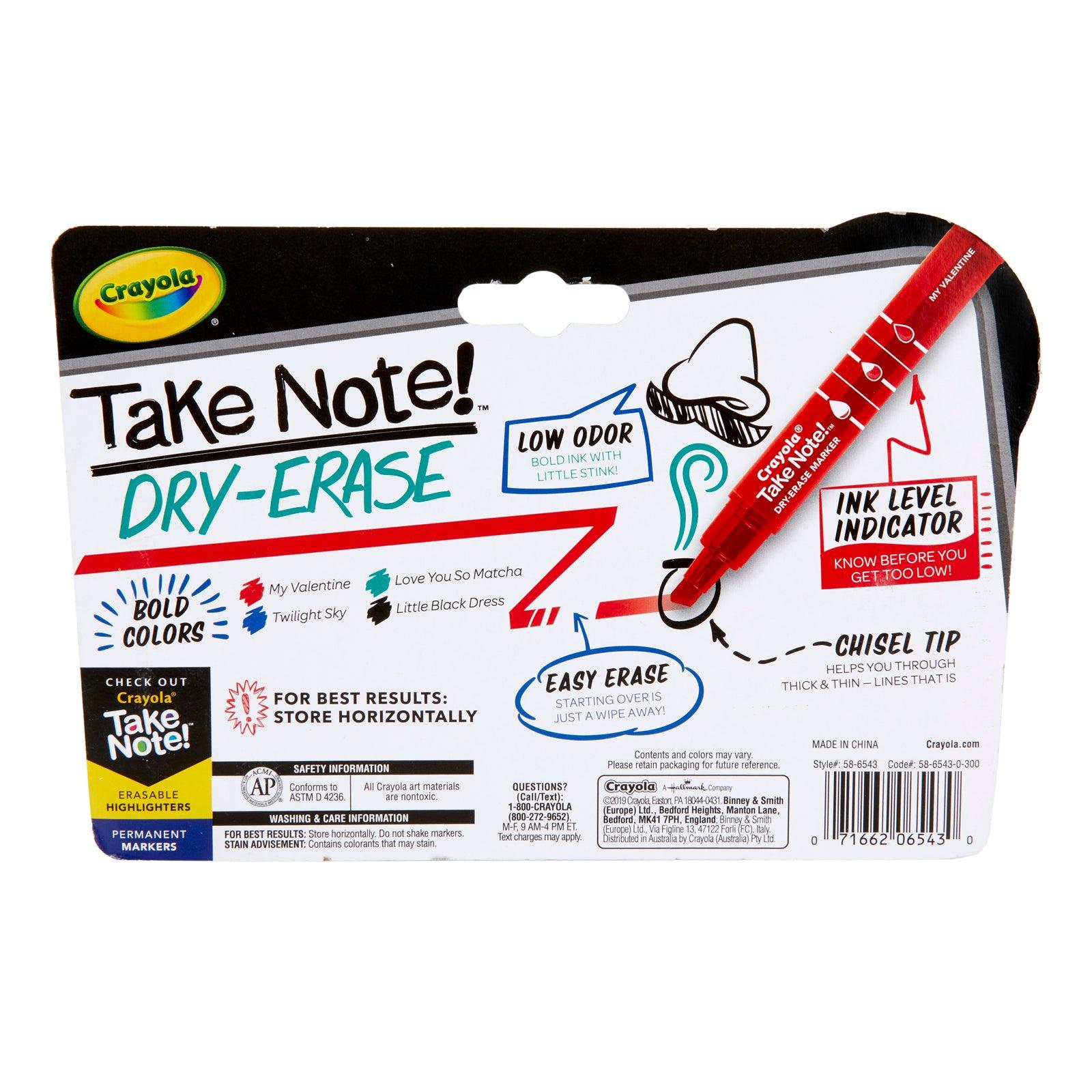 Take Note Chisel Tip Dry Erase Marker, 4 Per Pack, 6 Packs - Loomini