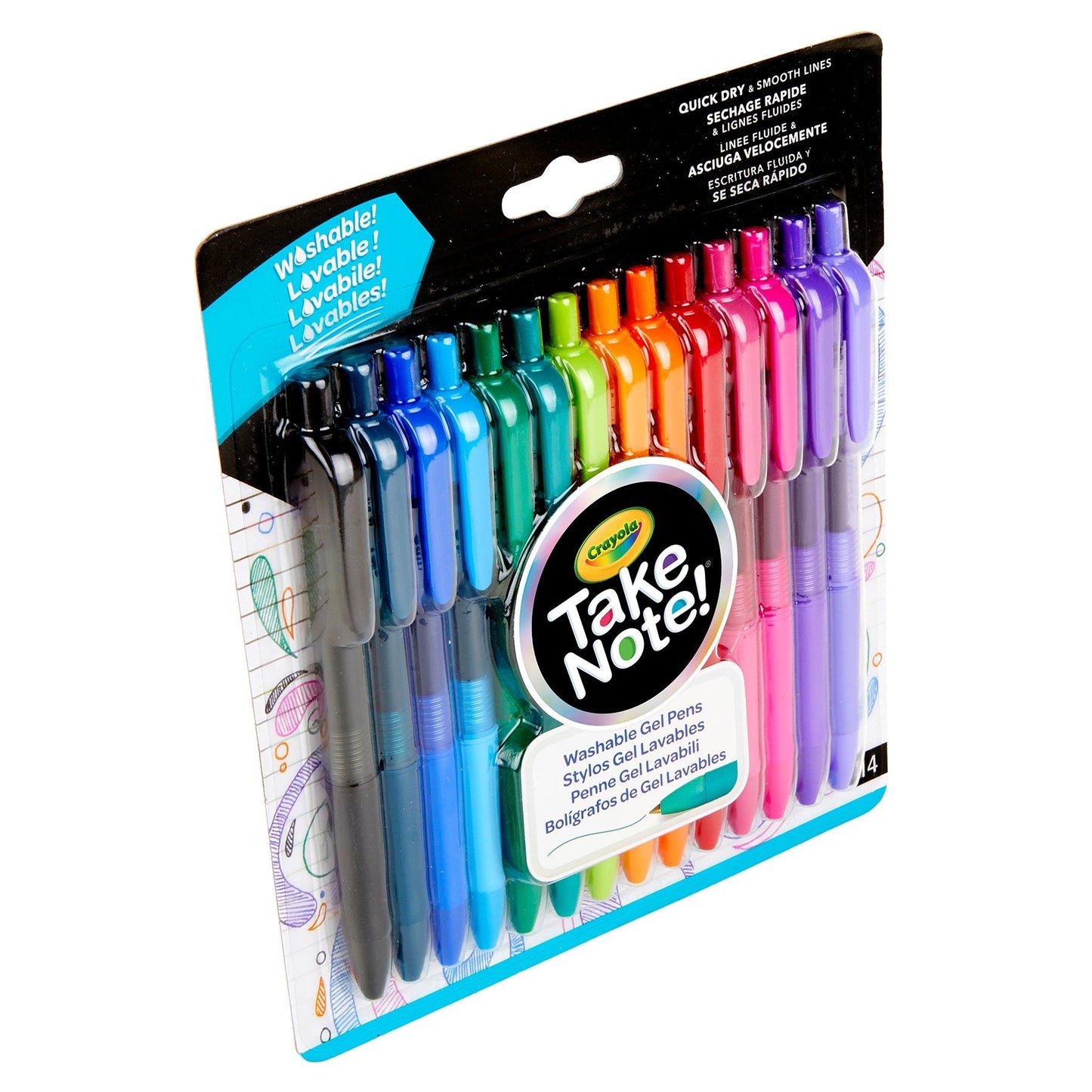 Take Note! Washable Gel Pens, Pack of 14 - Loomini