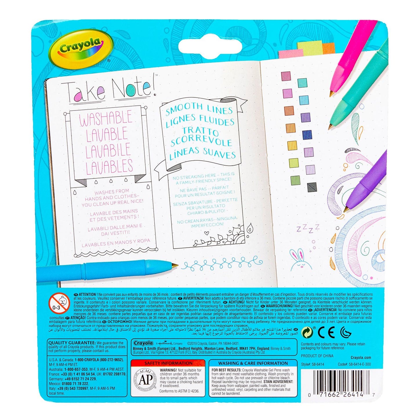 Take Note! Washable Gel Pens, Pack of 14 - Loomini