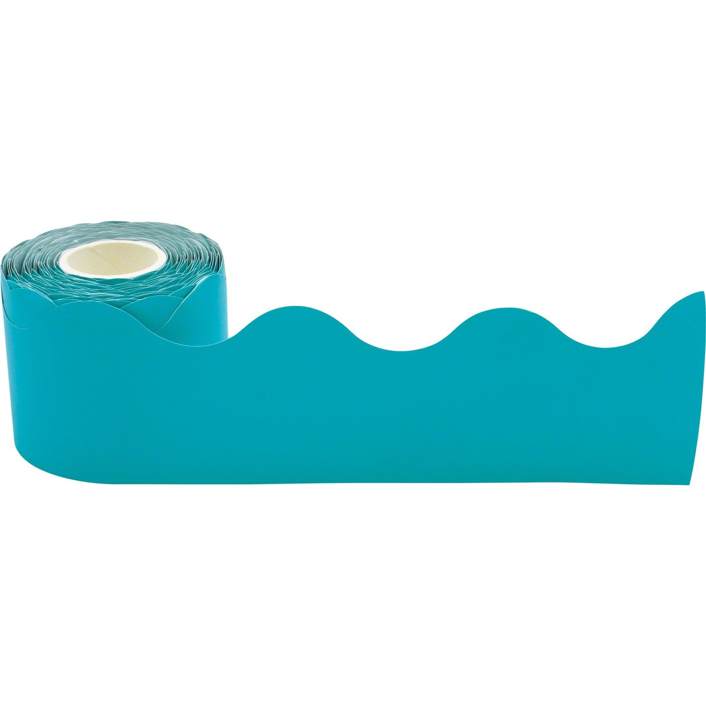 Teal Scalloped Rolled Border Trim, 50 Feet Per Roll, Pack of 3 - Loomini