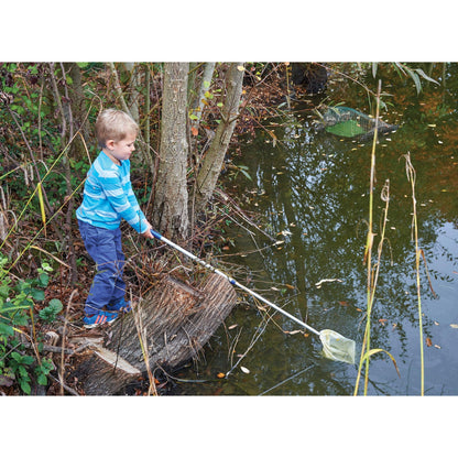 Telescopic Pond Net - Extendable Handle 20" to 40" - Strong, Lightweight Aluminum with Fine, Knotless Mesh - Loomini