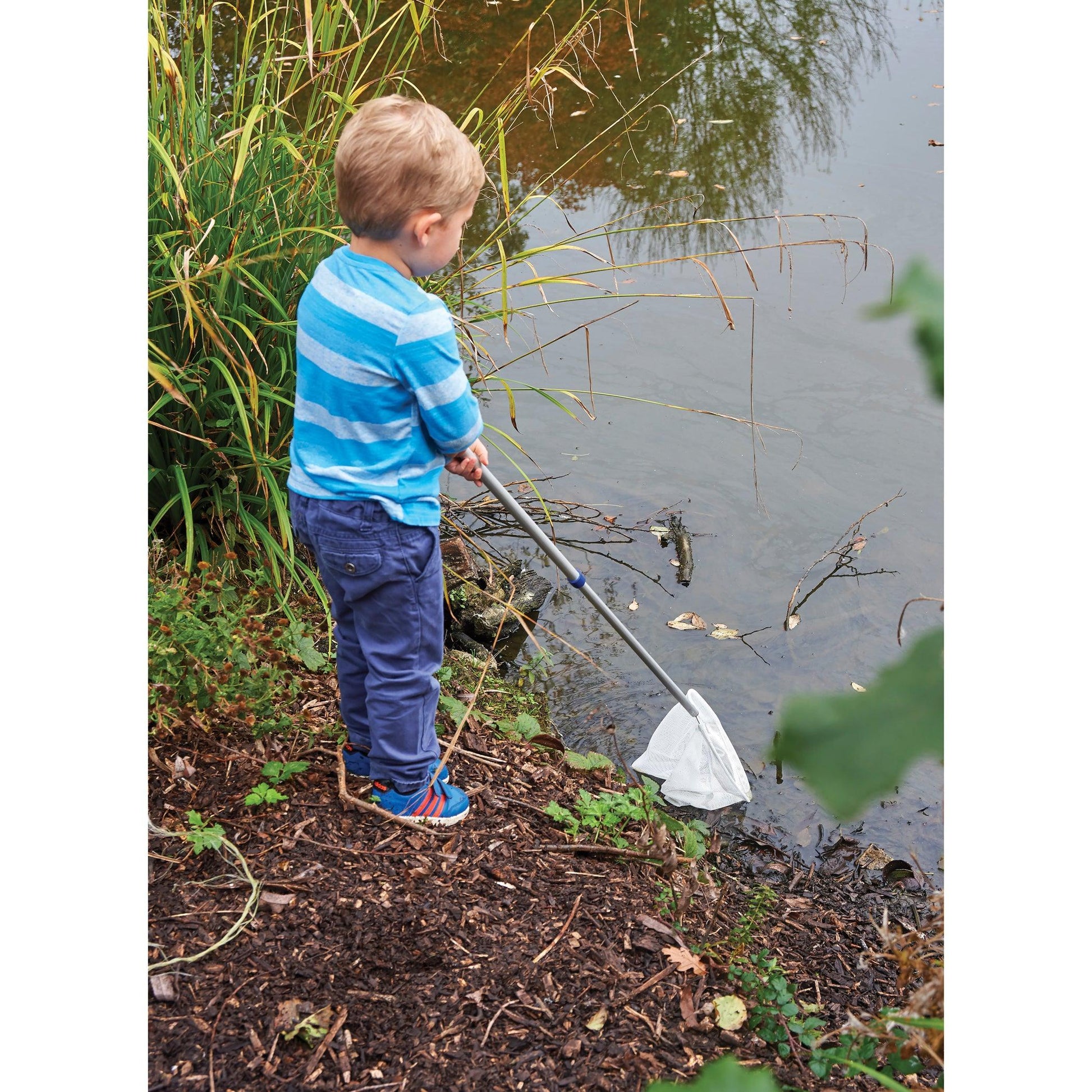 Telescopic Pond Net - Extendable Handle 20" to 40" - Strong, Lightweight Aluminum with Fine, Knotless Mesh - Loomini