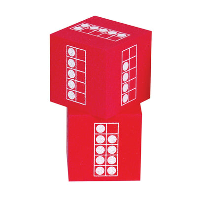 Ten Frame Foam Dice - Set of 6 - Loomini