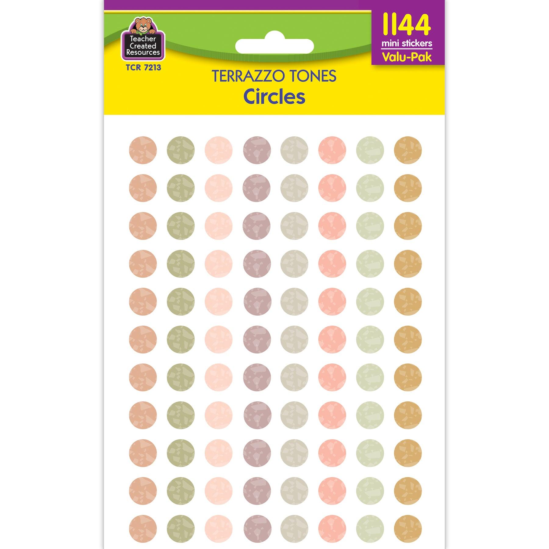 Terrazzo Tones Circles Mini Stickers Valu-Pak, 1144 Per Pack, 6 Packs - Loomini