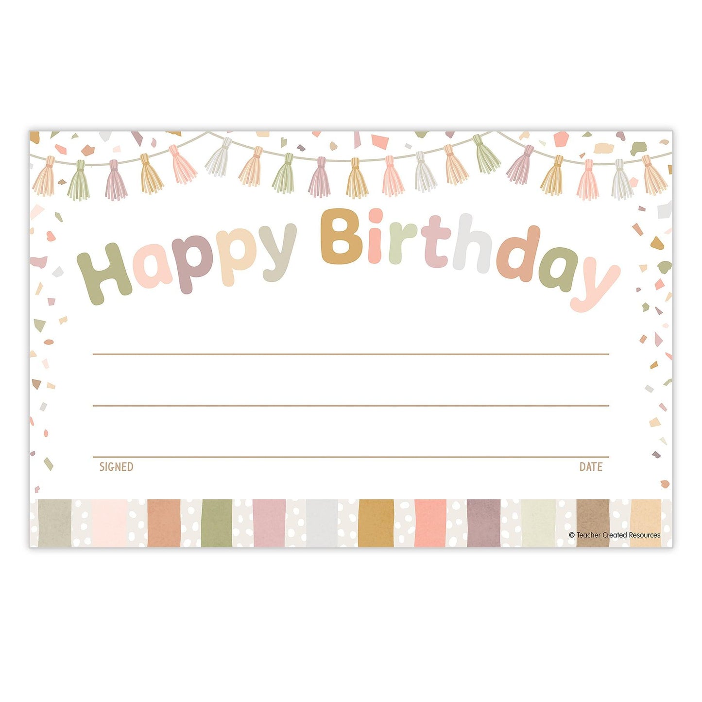 Terrazzo Tones Happy Birthday Awards, 30 Per Pack, 6 Packs - Loomini