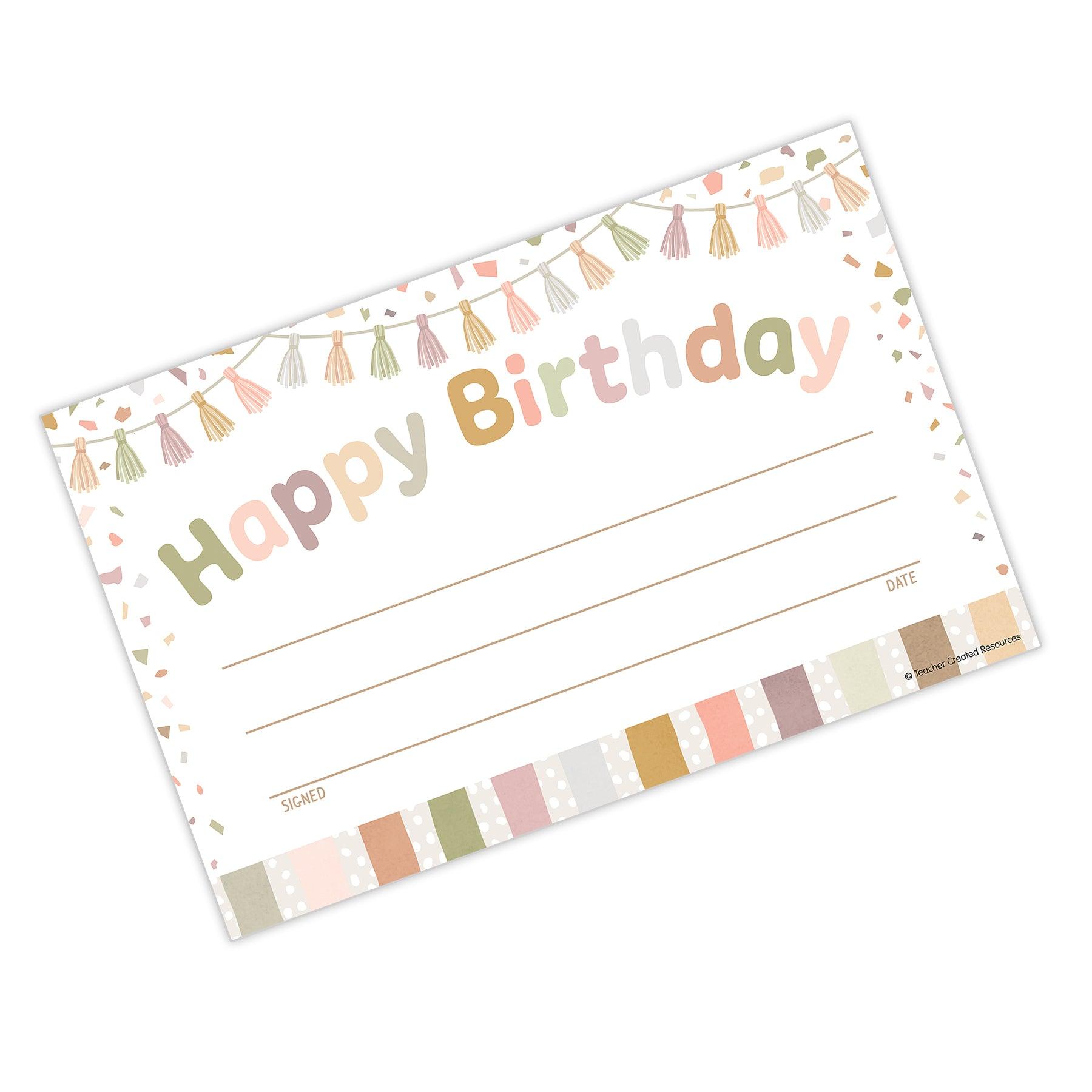 Terrazzo Tones Happy Birthday Awards, 30 Per Pack, 6 Packs - Loomini