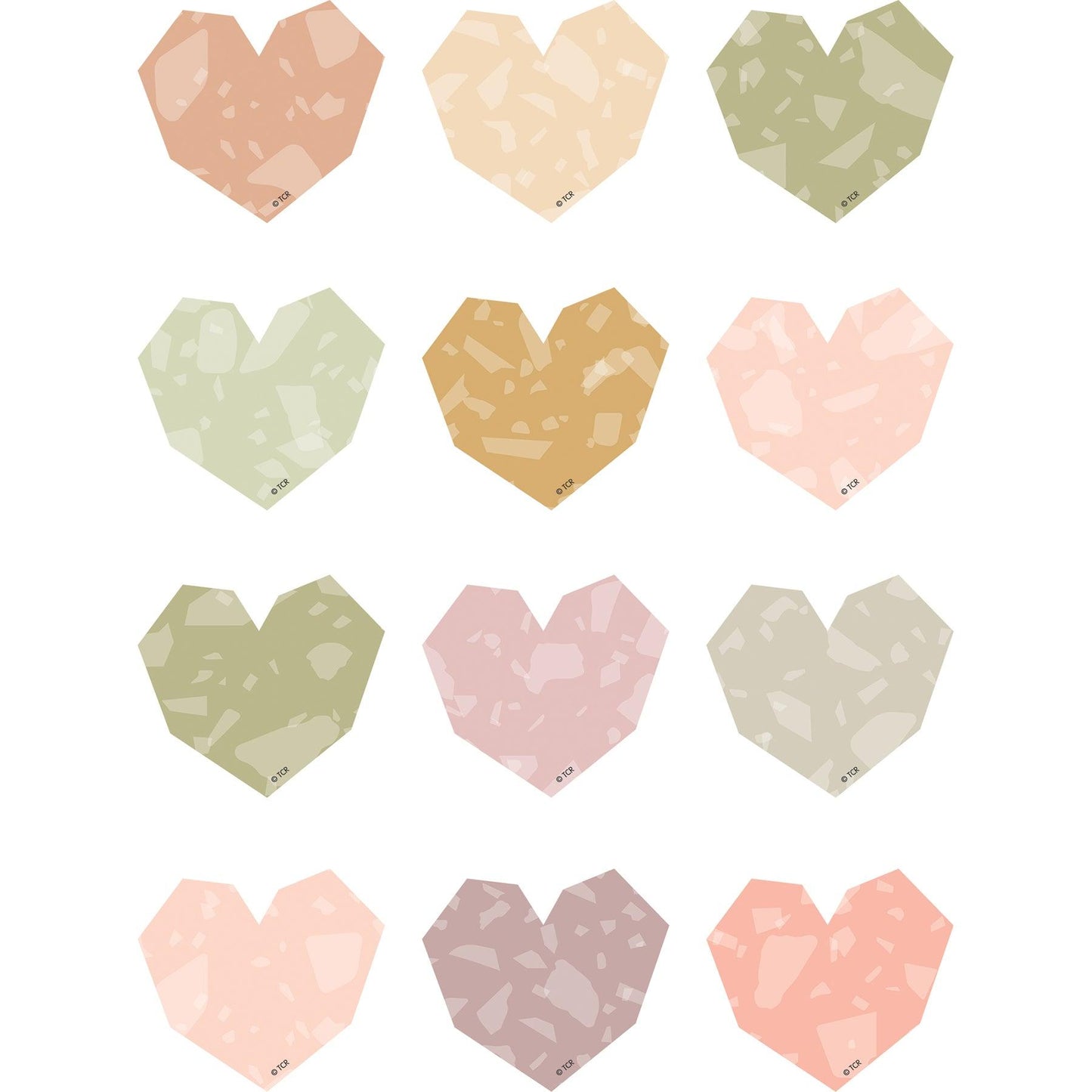 Terrazzo Tones Hearts Mini Accents, 36 Per Pack, 6 Packs - Loomini