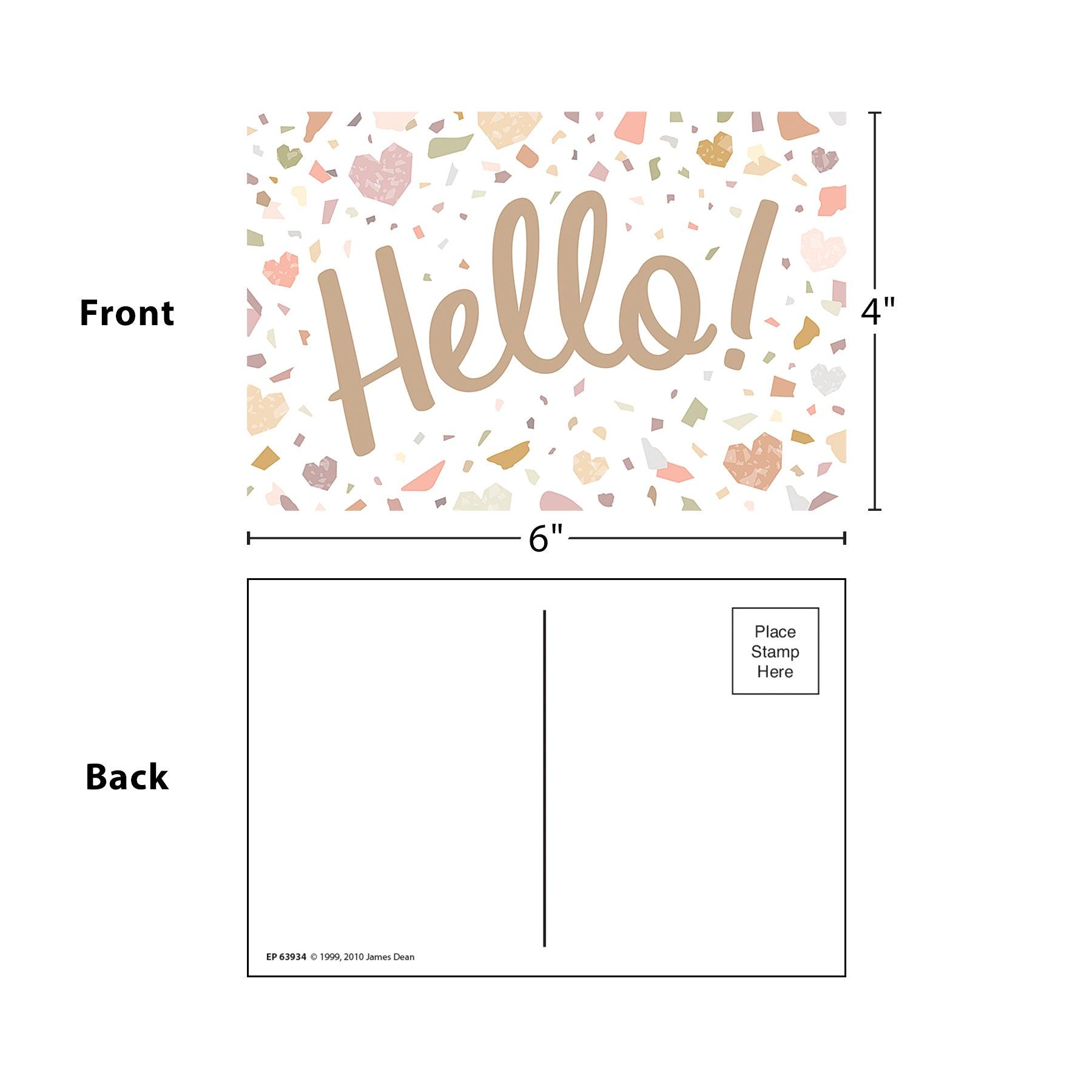 Terrazzo Tones Hello Postcards, 30 Per Pack, 6 Packs - Loomini