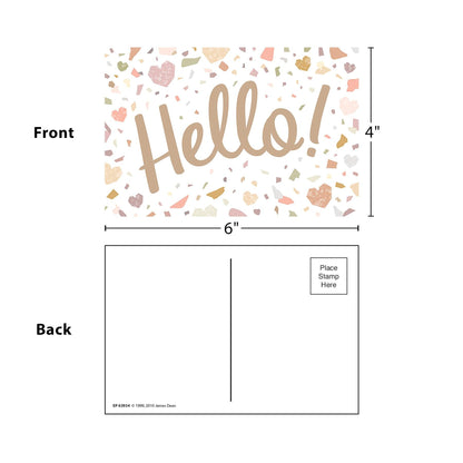 Terrazzo Tones Hello Postcards, 30 Per Pack, 6 Packs - Loomini