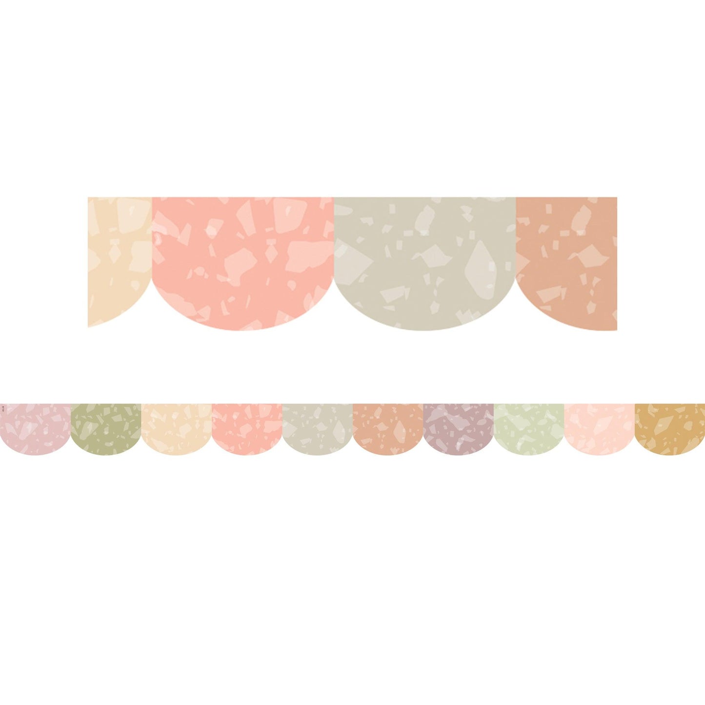 Terrazzo Tones Scalloped Die-Cut Border Trim, 35 Feet Per Pack, 6 Packs - Loomini