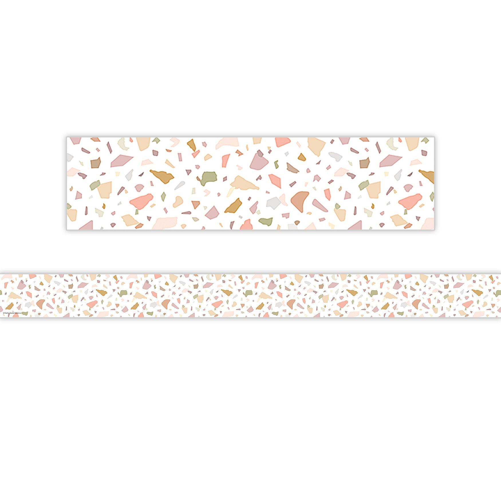 Terrazzo Tones Straight Border Trim, 35 Feet Per Pack, 6 Packs - Loomini