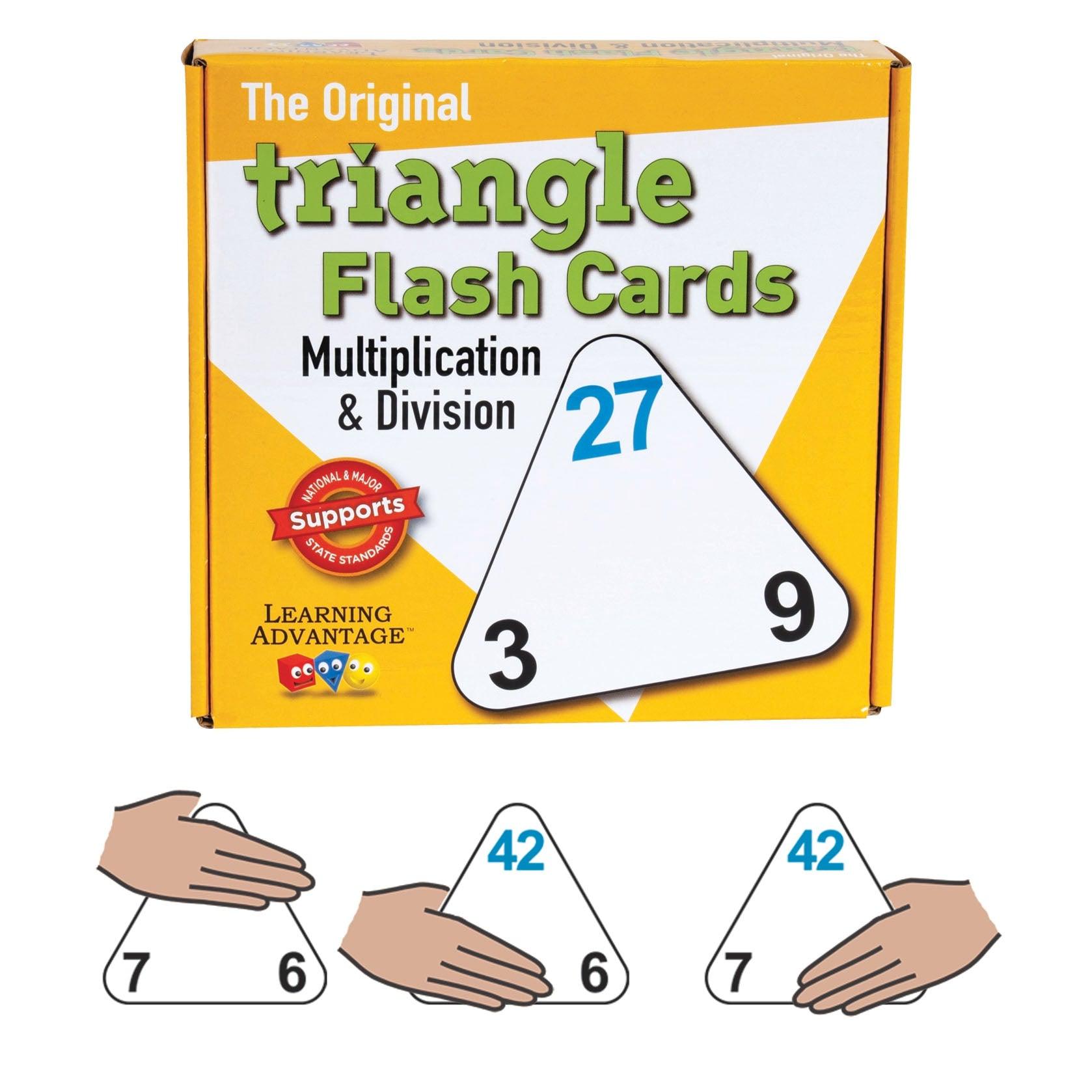 The Original Triangle Flash Cards - Multiplication & Division - 20 Per Set - 3 Sets - Loomini