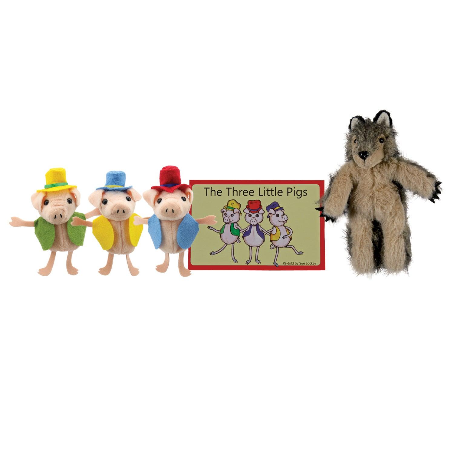 The Three Little Pigs Finger Puppets and Book Set - Loomini