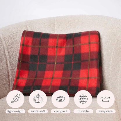 Throw Blanket for Couch Sofa Bed Buffalo Plaid Decor Red and Black Checkered Blanket Cozy Fuzzy Soft Lightweight 60 X 50 Warm Fleece Blanket for All Season - Loomini