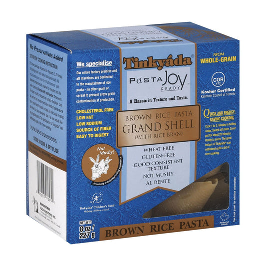 Tinkyada Brown Rice Pasta - Grand Shell - Case Of 12 - 8 Oz - Loomini