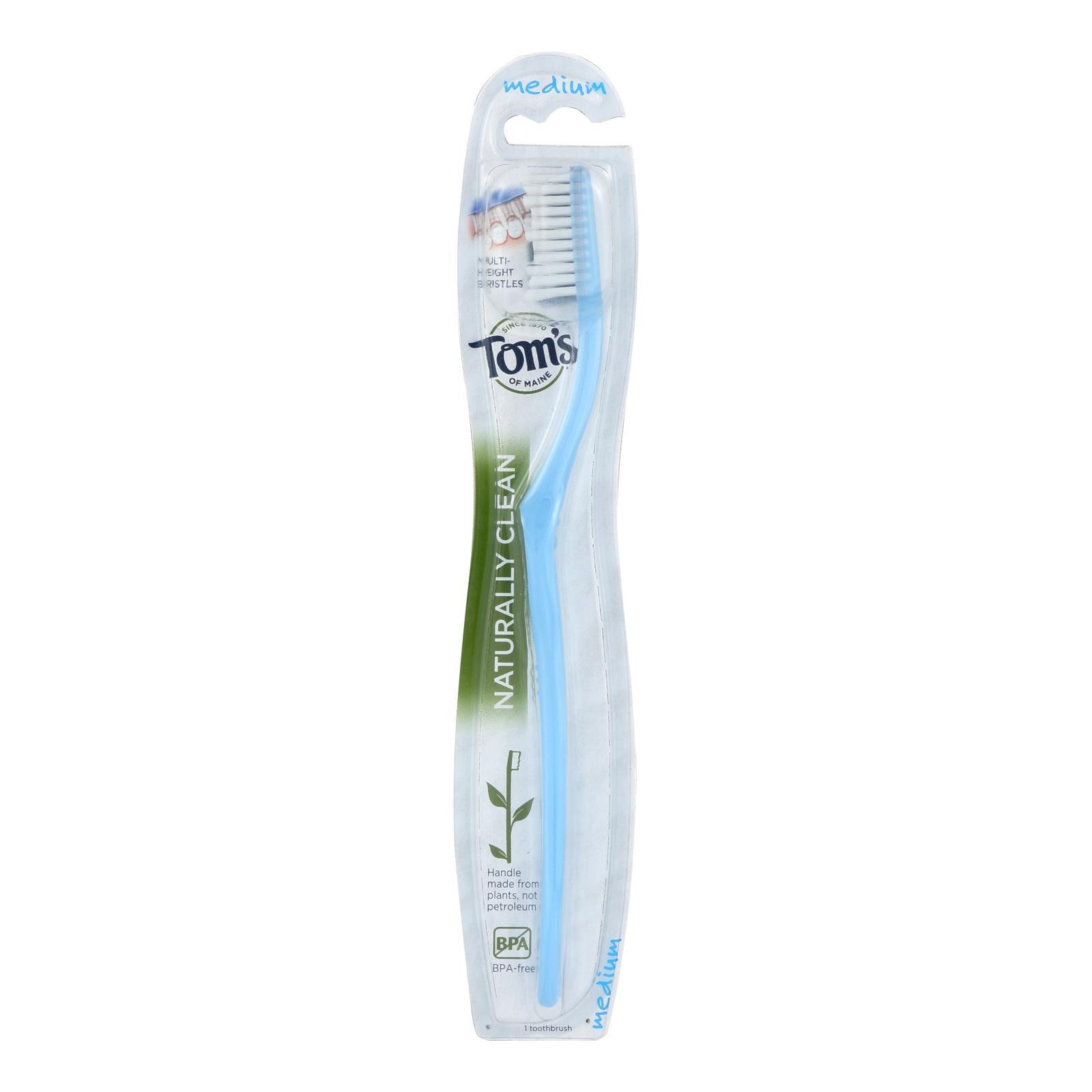 Tom's Of Maine Toothbrush - Naturally Clean - Adult - Medium - 1 Count - Case Of 6 - Loomini