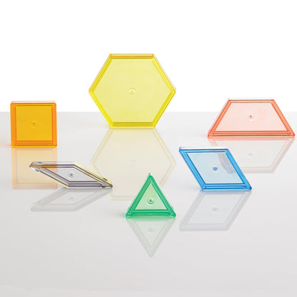 Transparent Pattern Blocks - Mini Jar - Set of 120 - Loomini