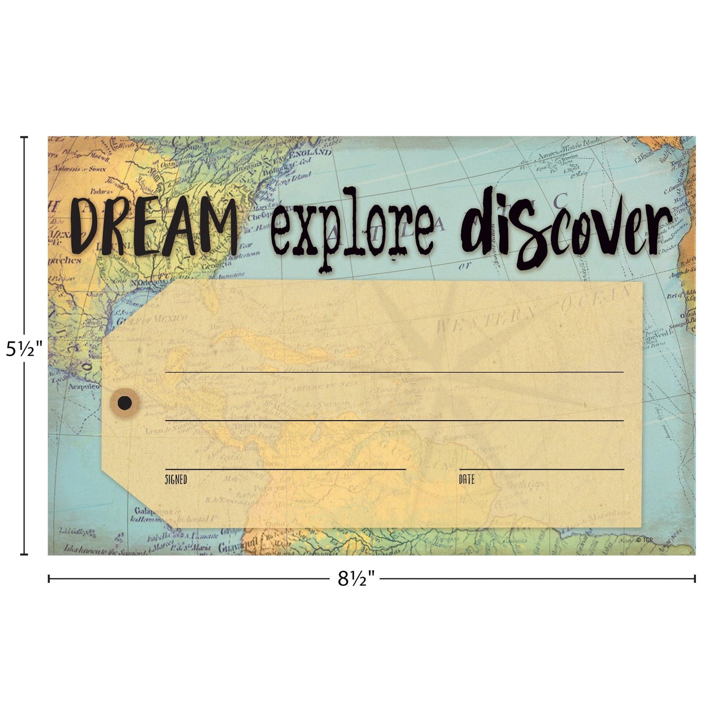 Travel the Map Dream Explore Discover Awards, 30 Per Pack, 6 Packs - Loomini