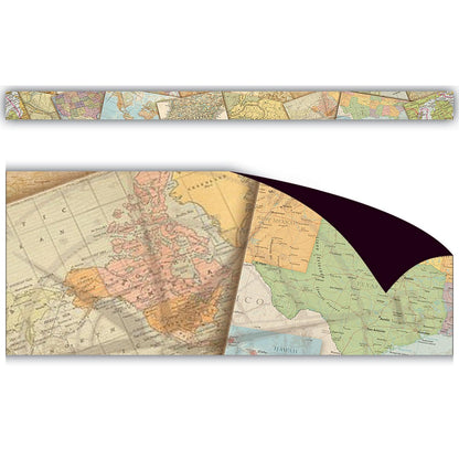 Travel the Map Magnetic Border, 24 Feet Per Pack, 3 Packs - Loomini